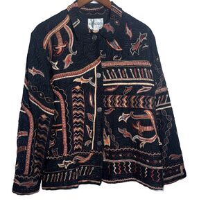 Chico’s Jacket Fall Aztec Southwest Women's Size XL Vintage *FLAW*